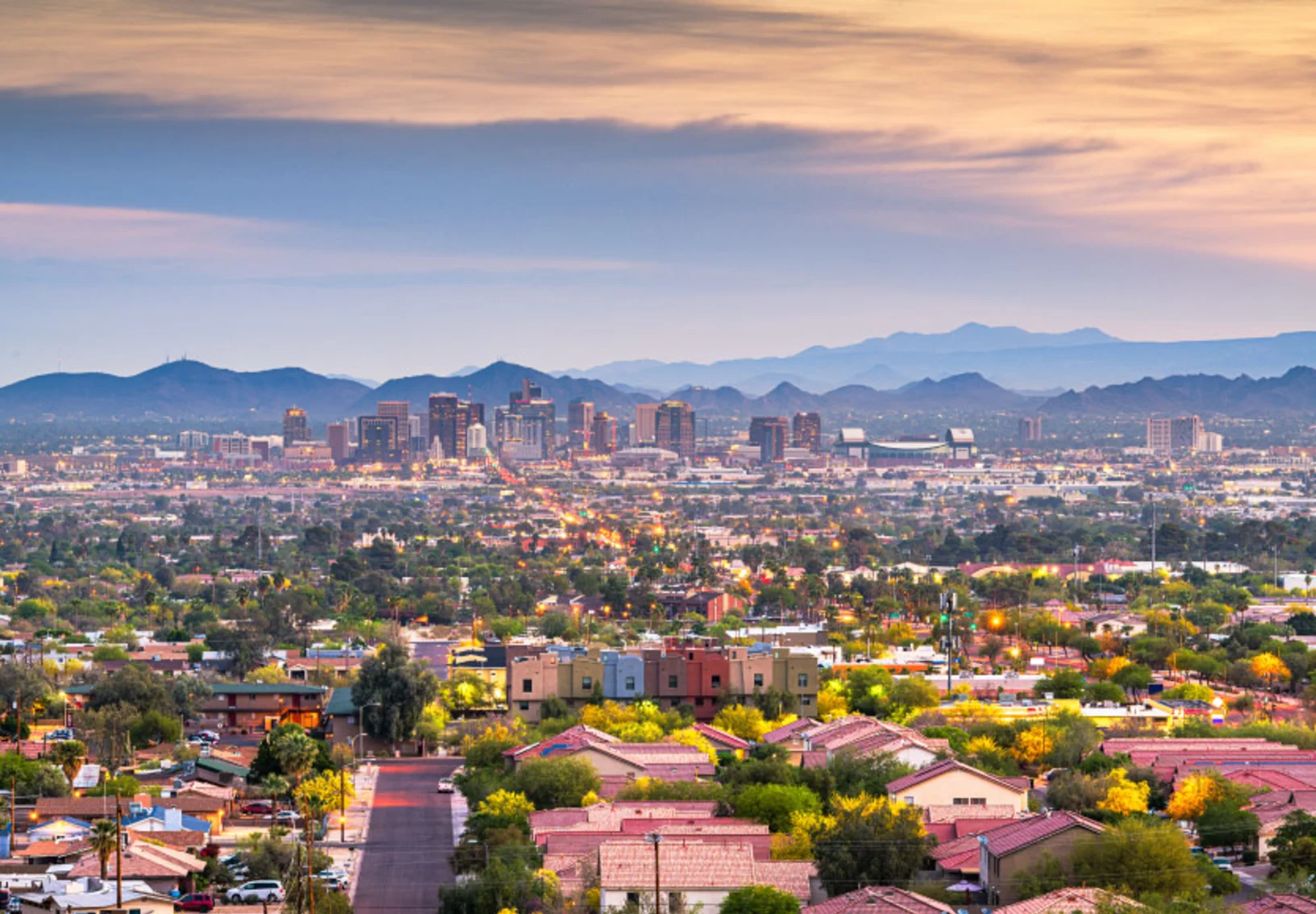 Phoenix, Arizona skyline in the evening